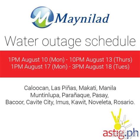 water interruption schedule today